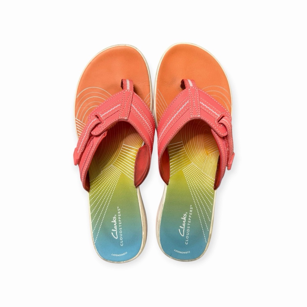 Clark's Cloudsteppers Women's Size 11 Coral Comfort Thong Sandals